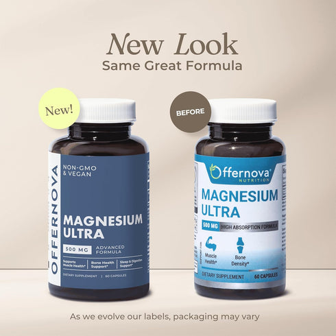 Magnesium Ultra, High Absorption 500mg Vegan Magnesium Citrate & Oxide Complex for Sleep & Muscle Health