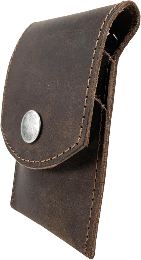 Hide & Drink Double Nail Clipper Case, Handmade Full Grain Leather Grooming Kit, Bourbon Brown, Travel Essentials