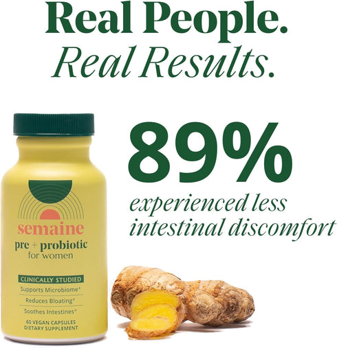 Semaine Super Powered Prebiotic + Probiotic, 60 ct, Multi-Action Formula for Gut Health