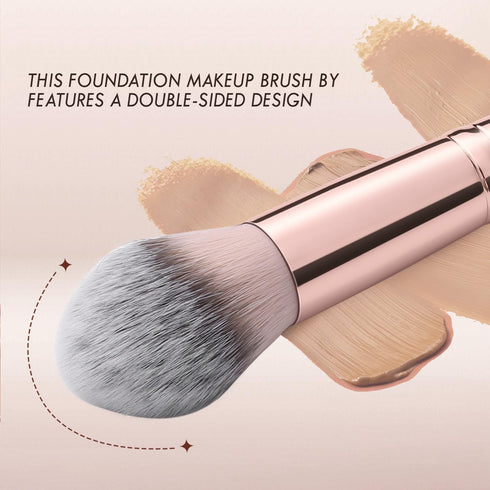 KINGMAS Foundation Makeup Brush, Double-ended Angled/Round Top Contour Brush for Liquid Powder, Concealer Cream Blush