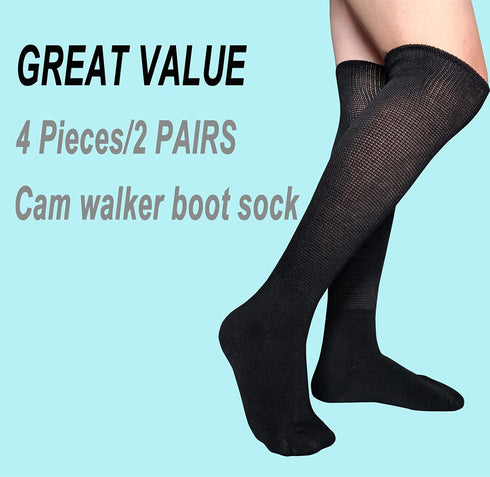 2 Pairs Walking Boot Socks, Air Cam Walker Brace Fracture Boot Orthopedics Socks Replacement Sock Liner