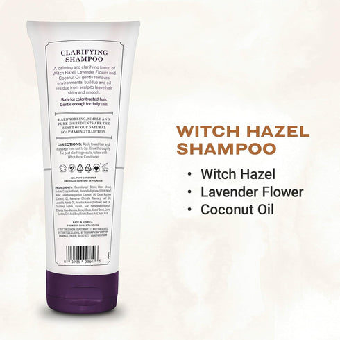 The Grandpa Soap Company Clarifying Witch Hazel Shampoo, 8 Fl Oz, Vegan, Removes Buildup with Lavender Flower