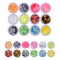 Nail Art Glitter Mylar Slices - Irregular Sequins Glass Pieces Foil Flakes Decoration, 12 Colors