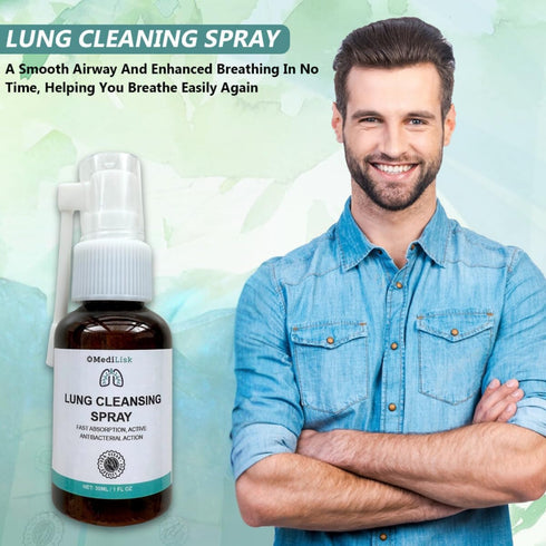 Lung Cleansing Spray for Respiratory Support, Mucus Relief, All Natural, Hypoallergenic - 1 Fl Ounce (Pack of 2)