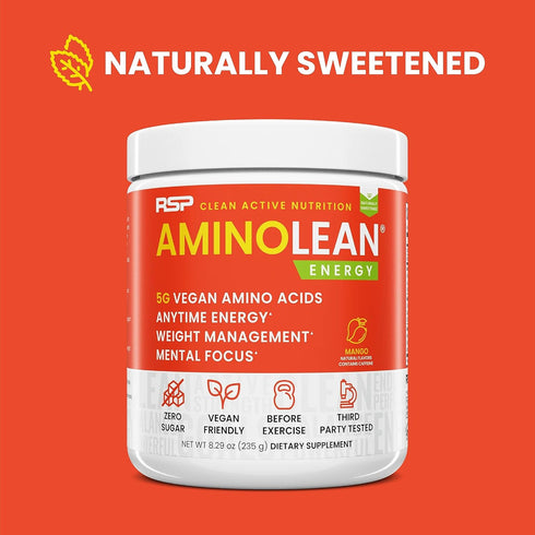 RSP Nutrition Mango Aminolean - Amino Acid Supplement Powder, 8.29 OZ