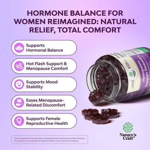 Gummies 60 Count Womens Menopause with Dong Quai - Menopause Vitamins for Women with Ashwagandha - Holistic Support