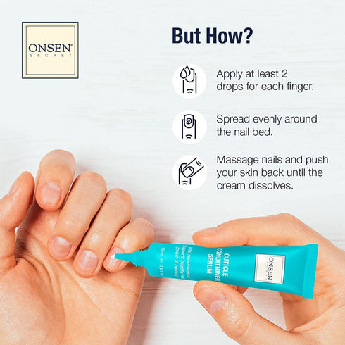 Onsen Cuticle Cream with Nail Cuticle Oil, Natural Healing Minerals, 1 Count (15 ml)