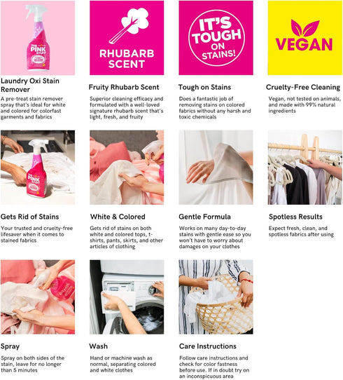 The Pink Stuff 500ml Stardrops - - The Miracle Laundry Oxi Stain Remover Spray