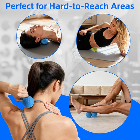 Set, Peanut & Spiky Massage Ball Double Lacrosse Peanut Roller + Firm Spiky Ball for Deep Tissue Myofascial Release
