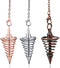 3 Pieces Copper Metal Dowsing Pendulum, Divination Reiki Healing Pendulum Chain for Meditation and Yoga