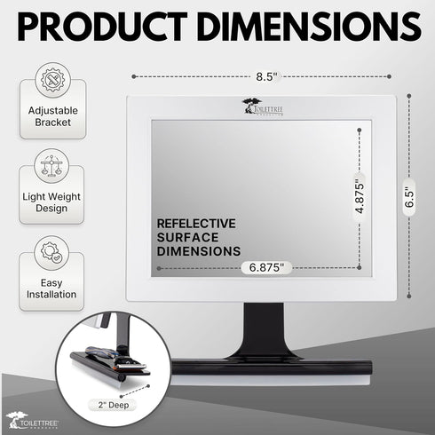 ToiletTree Products Fogless Shower Mirror with Squeegee, Adjustable Anti-Fog Bathroom Mirror