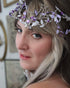 MOSTORY Handmade Purple Woodland Fairy Headpiece, Elf Crown with Rhinestone for Cosplay