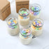 T-shin Jar,230G Pudding Cup Donut Shape Scented Candle Glass Perfume Floral Soy Wax Aesthetic Decorative Aroma Candle