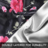 Large Round Black Floral Satin Bonnet for Sleeping, Double-Layer Elastic Hair Bonnet for Women with Braids/Curly Hair