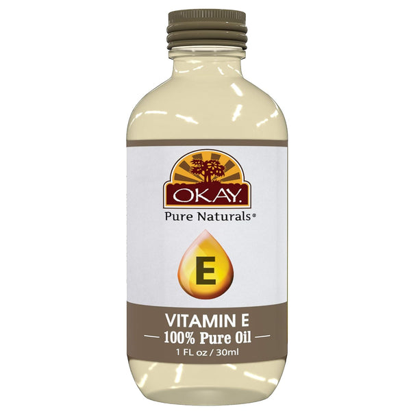 Okay Vitamin E Oil, All Natural, 1 Fl Oz, For All Hair Textures & Skin Types
