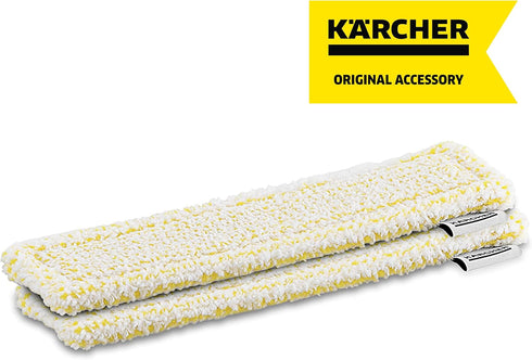 Kaercher WV Window Pads, 2 Pack - Microfiber Cloths for Indoor Use, Compatible with WV 1 and WV 6