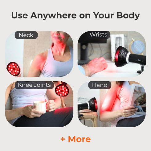 LifePro InfraGlow NIR & Red Light Therapy Lamp, 18 LEDs Clip-On for Chronic Pain Relief, Skin Wellness & Recovery