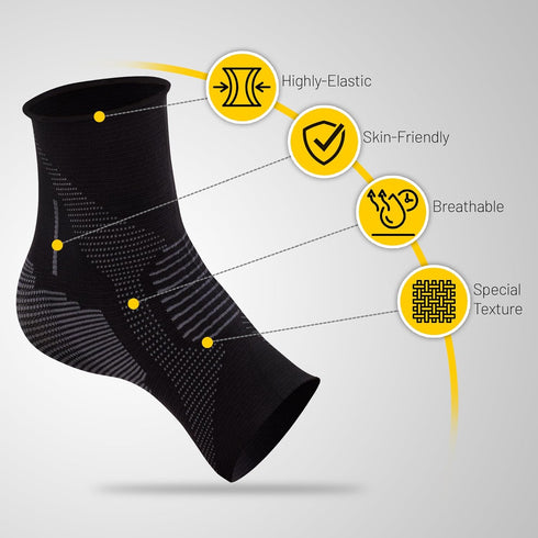 invera 1 Ankle Compression Sleeve for Men & Women Plantar Fasciitis Brace, Achilles Tendonitis Relief, Ankle Support