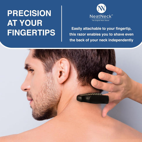 Precision Neck Shaver for Men, Compact & Comfortable Grip with 3 Disposables Razor Blades for Sensitive Skin