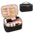OCHEAL Portable Cosmetic Bag, Large Capacity Travel Makeup Case Organizer, Rhombus Black Toiletry Bag for Girls