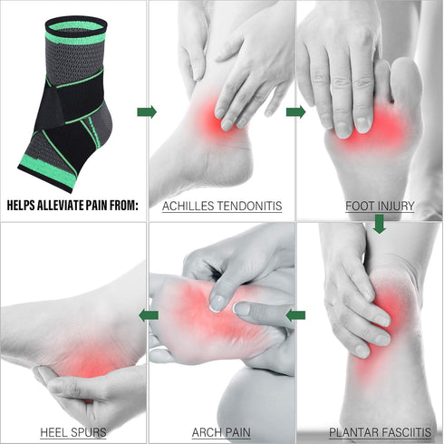 Adjustable Compression Ankle Support Brace for Men Women, Eases Pain and Swelling for Sprained Ankle (X-Large)