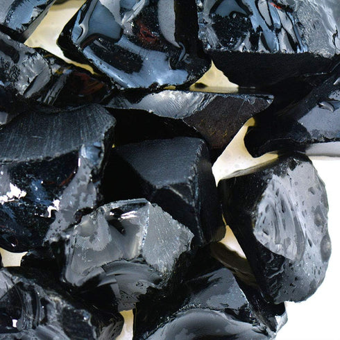 Bulk Rough Black Obsidian Crystal, Large 1" Natural Raw Stones for Tumbling, Decoration, Polishing