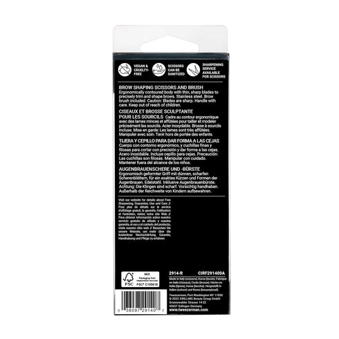 Tweezerman Brow Shaping Scissors and Brush, Stainless Steel Eyebrow Trimming