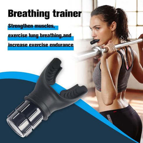 Breathe Trainer, Portable Adjustable Muscle Trainer for Daily Fitness Training, Easy to Clean (Black)