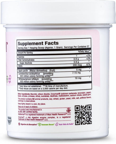 Maxi Health KiddieMax Probiotic 5M - Acidophilus - Healthy Digestive Flora - 2 Ounce Powder - Kosher