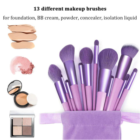 Koccido Makeup Brushes 22 Pcs Makeup Kit, Foundation Brush, Eyeshadow Brush Set (Purple, 22 Piece Set)