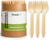Mini Wooden Spork Disposable - Eco-Friendly Dessert, Appetizers, Cocktails, Biodegradable, Pack of 100