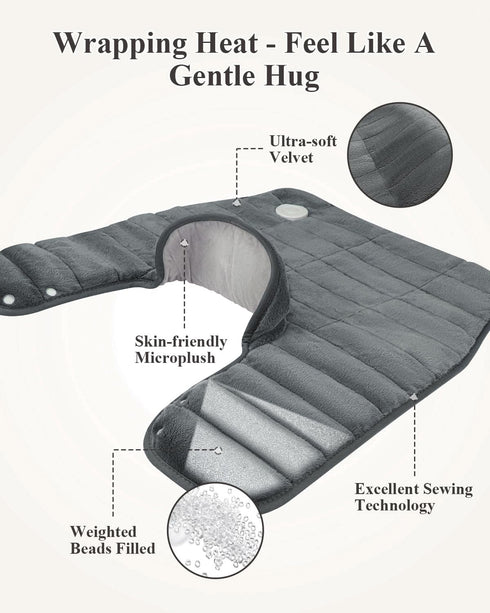 Heating Pad for Neck, Shoulders, and Back, Christmas Gifts for Men, Women, Mom, Dad, 24"x23" Large Electric Heated Wrap