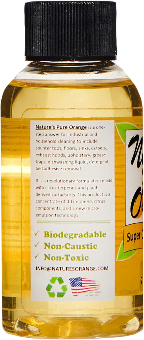 Natures Pure Orange (2 oz) Super Concentrate Cleaner (D-Limonene Extract, Citrus Cleaner, Degreaser, and Deodorizer)
