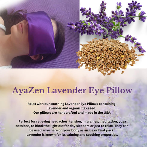 Set Relaxation Gift For Women- AyaZen Lavender Eye Pillow-Lavender Spray, Sachet and Lavender Soy Candle. Aromatherapy
