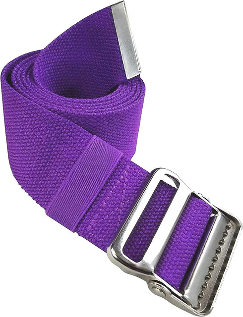 LiftAid Transfer and Gait Belt 60 Inch with Metal Buckle - Walking, Standing, Transfer Aid (Purple)