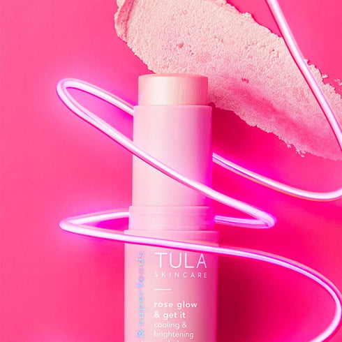 TULA Skin Care Eye Balm Rose Glow, Dark Circle Treatment, Hydrate & Brighten Undereye Area, 0.35 oz