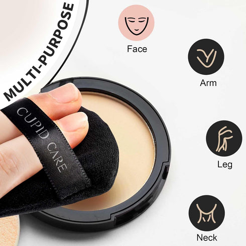 6 Pcs Triangle Powder Puff with 2 Travel Cases, Velour Makeup Puffs for Loose Powder and Foundation Blending