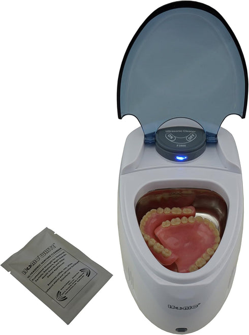 iSonic F3900 Ultrasonic Denture Cleaner for Dental and Sleep Apnea Appliances, 110V 20W, White