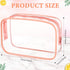 Weewooday 12 Pieces Clear Cosmetics Bag PVC Zippered Clear Toiletry Carry Pouch Portable Cosmetic Makeup Bag Waterproof Makeup Bag Vinyl Plastic Organizer Case for Vacation Bathroom(Pink,Small)