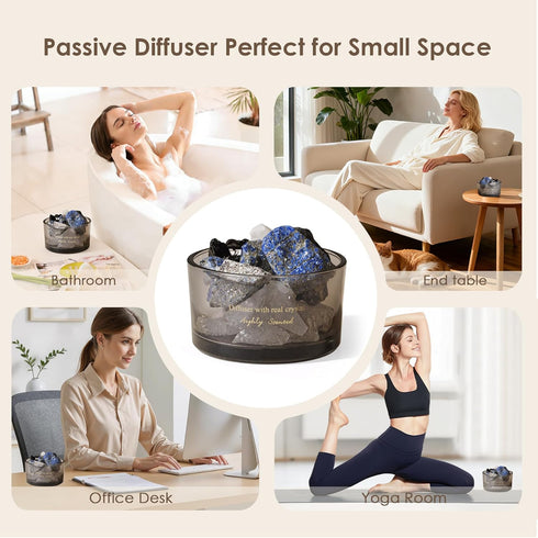 LAPLOSY 2 1, Set Crystal Stone Aroma Diffuser with Essential Oils for Home, Bathroom, Office, Home Decor & Fragrance