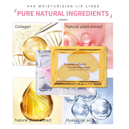 30 Pairs 24K Gold Eye Masks & Lip Masks - Crystal Collagen Patches for Puffy Eyes, Moisturizing Skin Care