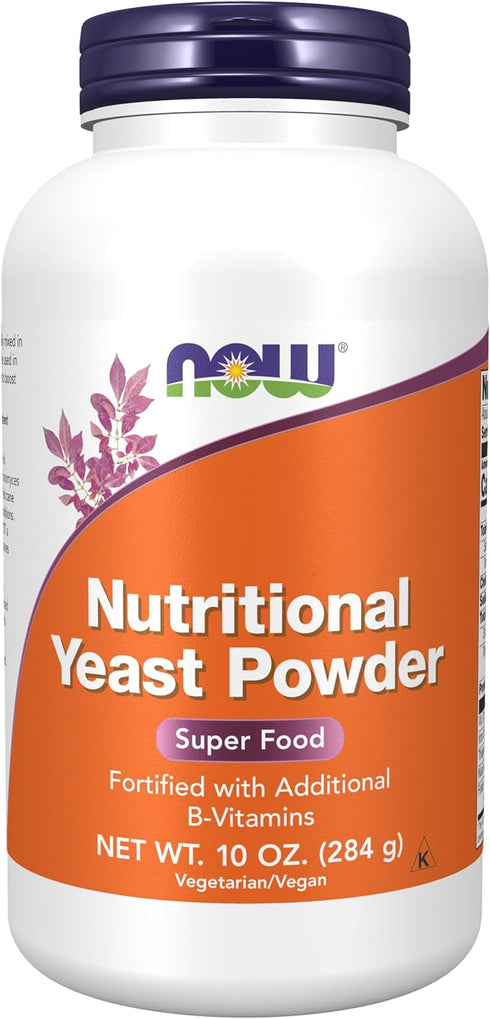 NOW Supplements Nutritional Yeast Powder, Fortified with B-Vitamins, 10-Ounce