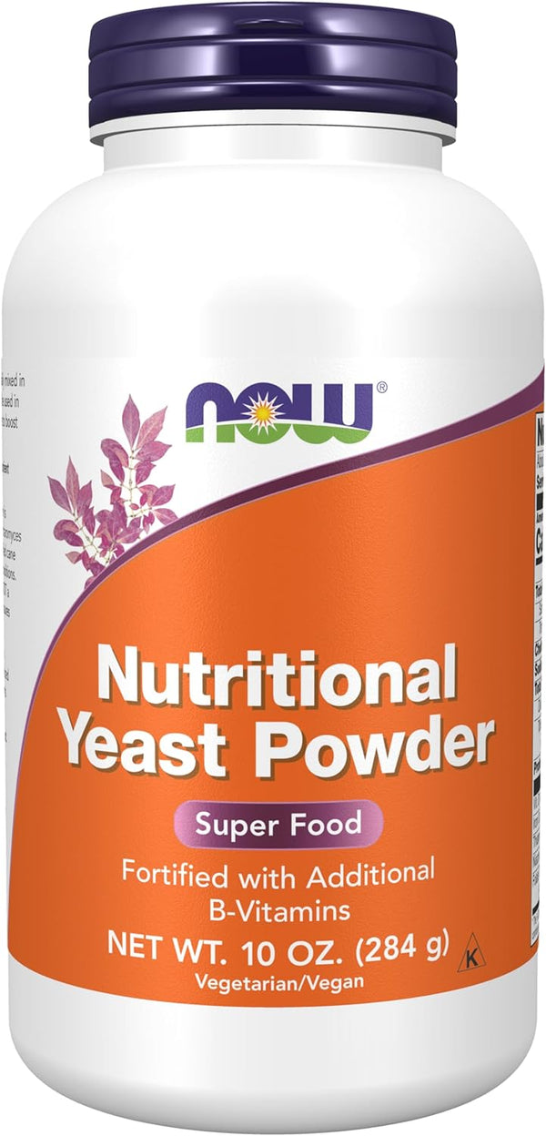 NOW Supplements Nutritional Yeast Powder, Fortified with B-Vitamins, 10-Ounce