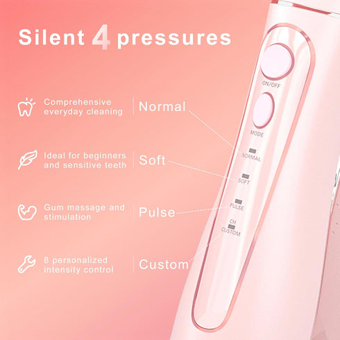 Oralfree Water Dental Flosser, Cordless Oral Irrigator, Portable Rechargeable Travel Teeth Cleaning, IPX7 Waterproof