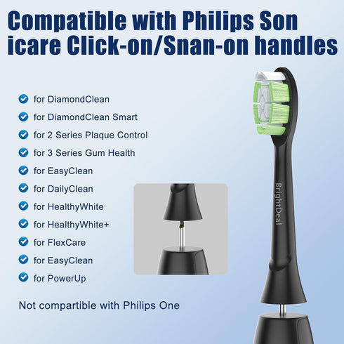 Replacement Heads for Philips Sonicare Diamondclean Sonic Toothbrush, Compatible with DiamondClean, FlexCare, 8 Pack