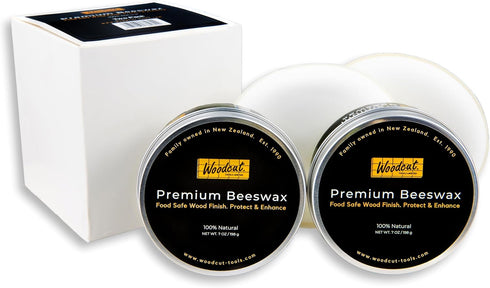 Woodcut Tools Ltd Beeswax, 14oz Total, Food Safe Wood Cream for Cutting Boards, Furniture, Baby Toys