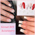LuckForever 3D Nail Charms, Cute Star Moon Bow Heart Charm Kit, White Bow-Know Stars Heart Pearl Studs for Nail Art