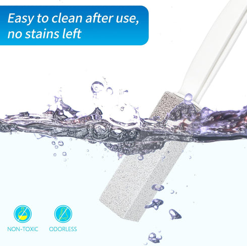 4TH Pumice Stone Toilet Bowl Cleaning Stick with Extra Large Handle, Cleans Limescale Stains, 2 Pack