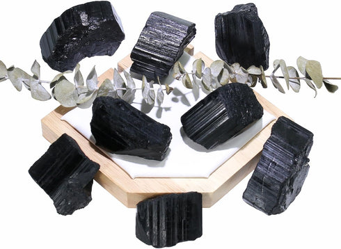 Black Tourmaline Crystals, Bulk Crystals and Healing Stones, Raw Crystals for Decoration, Wicca, Reiki, Chakra (1LB)