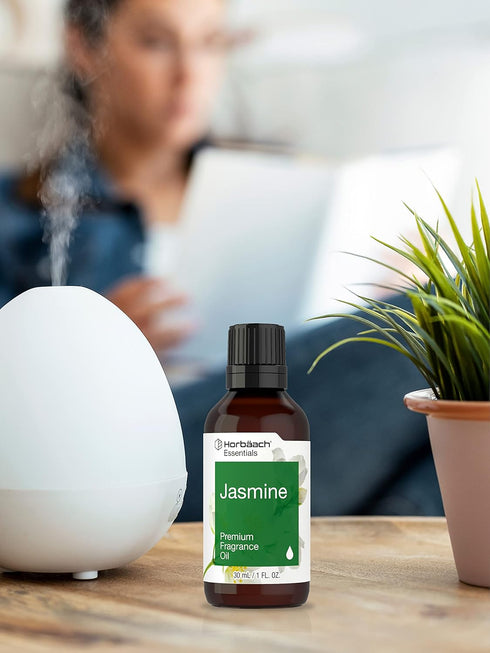 Horbaeach Jasmine Fragrance Oil, 1 fl oz (30ml), Premium Grade for Diffusers, Candle and Soap Making